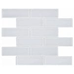 Elements Glass Mosaic Ice white Wall Tile