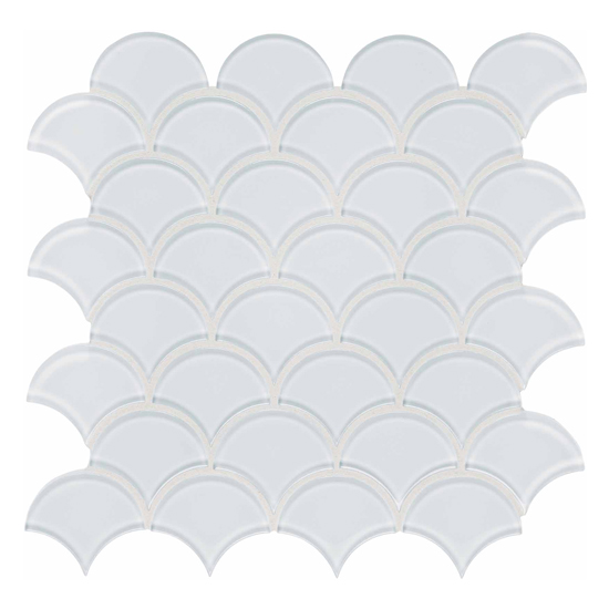 Elements Glass Mosaic Ice white Wall Tile